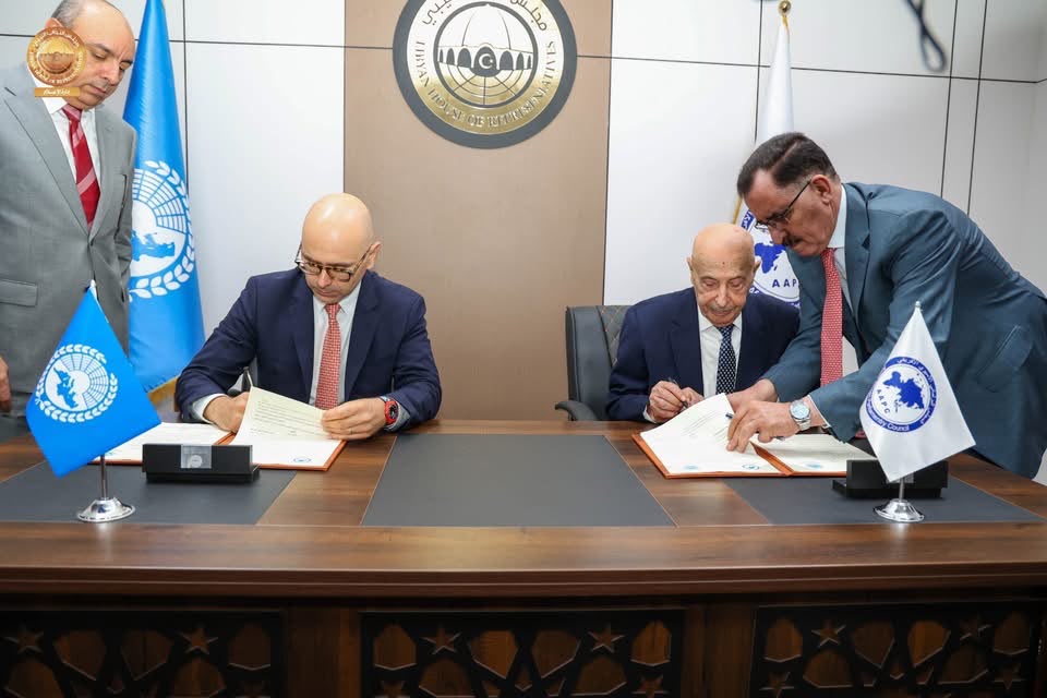 Signing of a Memorandum of Understanding and Cooperation between the Asian-African Parliamentary Council (AAPC) and the Parliamentary Assembly of the Mediterranean (PAM) in Benghazi